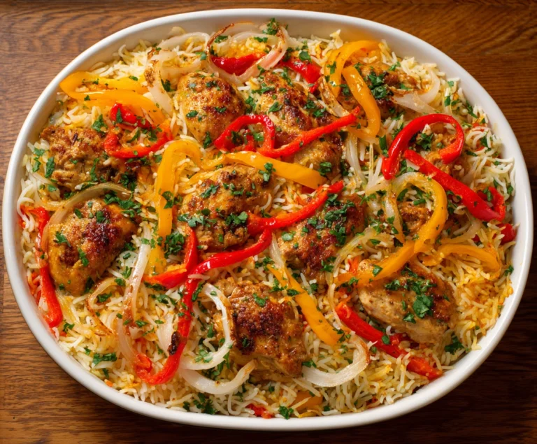 Chicken Peppers And Onions Rice Recipe